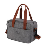 Maxbell Insulated Cooler Bag Tableware Handbag Waterproof Lunch Box for Beach Office Gray