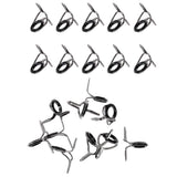 Maxbell 20Pcs Ceramic Eye Rings Fishing Rod Guides Tips Stainless Steel Frame
