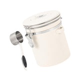 Maxbell Coffee Canister Gadgets Coffee Storage Container for Tea Cookie Coffee Beans Beige White 1.5L