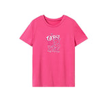 Maxbell Maxbell Women's T Shirt Summer Regular Neck Tee for Vacation Hiking Walking S Rose Pink