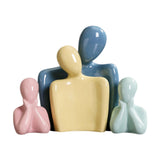 Maxbell Family Statues Creative Family Figurines for Coffee Table Desktop Decoration 4 Statues