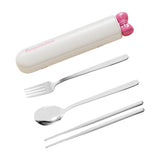 Spoon Chopsticks Set Magnetic Gadgets Tableware Kit for Home Camping Kitchen White 4 Pieces