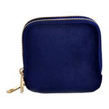 Double Layer Pouch Storage Bag Mom Wife Small Travel Jewelry Case Organizer Dark Blue