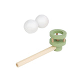 Wooden Balances Blowing Toy Blowing Floating Ball Toy for Gathering Toddlers green