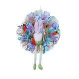 Maxbell Easter Door Wreath with Bunny Hanging Sign Ornaments Festival Rabbit Garland