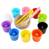 Maxbell Rainbow Balls in Cups Preschool Learning with Cups and Balls Number Counting