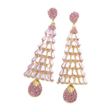 Christmas Tree Earrings Drop Earrings for Valentines Day Decor Festival Xmas Pink