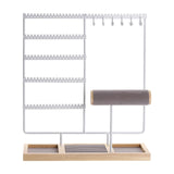 Maxbell Jewelry Display Stand Tabletop Multifunctional Earring Holes Bracelet Holder white
