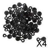 Maxbell 4xPack of 50 Polypropylene Hinged Screw Cover Caps Washer Flip Tops Black