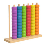 Wooden Color Sorting Stacking Toys Counting Stacker Block Set for Boys Girls L