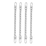 Maxbell 5x4Pieces Metal Flat Chain & Purse Strap Extender / Chain Strap Accessory Silver