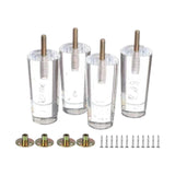 Maxbell 4Pcs Acrylic Sofa Legs Clear Decor Furniture Risers for Table Bookcase Couch 5cmx10cm