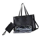 Maxbell Woman Tote Bag Lunch Bag Combo Set Versatile Handbag for Shopping Waterproof Black