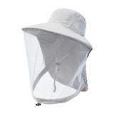 Maxbell Beekeeping Netting Hat Beekeeper Hat with Mesh for Hiking Outdoor Activities Light Gray