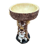 Maxbell Garden Bird Bath Bowl Raccoon Statue Figurine Resin Feeder for Balcony Porch