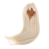 Maxbell 2 Pieces 1/3 BJD Dolls Wig Long Straight Hair for Dollfie DIY Light Gold