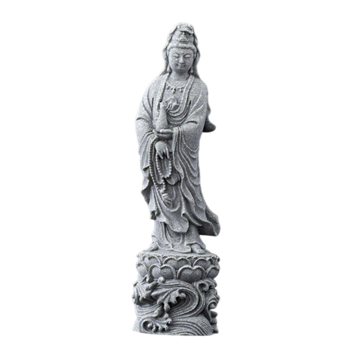 Maxbell Guan Yin Statue Collection Stone Ornament for Housewarming Desktop Fireplace