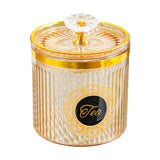 Maxbell Food Storage Container Nuts Canister for Serving Tea Cookies Pasta Tea label amber
