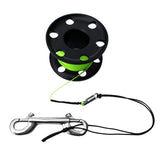 Maxbell Maxbell Scuba Diving Aluminum Alloy Finger Reel Spool 50m Line Bolt Snap Clip Black