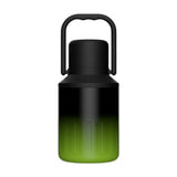 Insulated Water Bottle Portable Gift with Handle for Outdoor Fishing Cycling Black Green