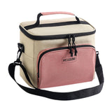 Maxbell Insulated Lunch Bag Oxford Cloth Reusable Organizer for Camping Fishing Work Pink