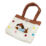 Maxbell Women Embroidered Tote Bag Unique Nylon Mother Gift for Work Travel Holidays White