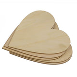 Maxbell Wooden Blank Heart Embellishments for DIY Crafts 150 x 3mm 5pcs