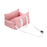 Maxbell Dog Car Seat Easy Installation Dog Kennel Pet Car Seat for Dogs Kitten Puppy Pink