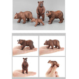 Maxbell Realistic Brown Bear Wildlife Model, Animal Action Figure Toy for Kids Toddlers, Home Decor, Collection, 4 Pieces - Aladdin Shoppers