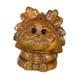 Maxbell Mini Wood Carved Dragon Figurine Cute for Chinese Spring Festival Home Decor Style C