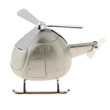 Silver Tone Cartoon Helicopter Piggy Bank Metal Money Box Coins Saving Box Home Decor Ornaments - Aladdin Shoppers