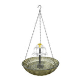 Maxbell Solar Bird Bath Large Solar Powered for Courtyard Garden Hook Patio Brown