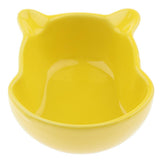 Maxbell Maxbell 1 Pair Small Ceramic Bowl Pet Hamster Rabbit Feeding Bowl Yellow