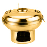 Maxbell Chinese Small Hot Pot Portable Stainless Steel Hotpot for Camp Hotel 20cm gold