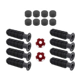 Maxbell 8 Pieces Table Football Replacement Handles with End Caps Nonslip Components Dark Red Footballs