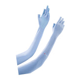 Maxbell Adjustable Arm Sleeves with Gloves Long Arm Covers for Fishing Women Outdoor blue