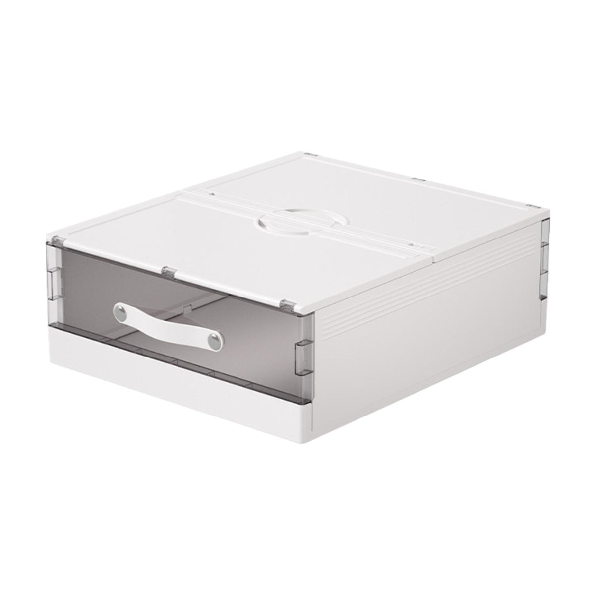 Maxbell Bedding Organizer Dustproof Stackable Lidded Storage Bin for Blanket Clothes White