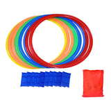 Maxbell 10 Pieces Hopscotch Rings Preschool Teaching Aid Sports Toys Playground Toys 48cm
