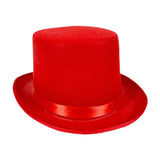 Maxbell Top Hat Flat Top Funky Magician Hat for Stage Performance Nightclub Festival Red