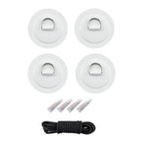 Maxbell Maxbell 4x 316 Stainless Steel D-Ring Patch for PVC Inflatable Boat White