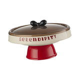 Maxbell Decorative Serving Bowl Round for Kitchen Countertop Restaurant Dining Table red base
