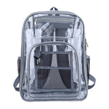 Maxbell 2xTransparent Backpack 2 Way Zip Reinforced Strap Durable for Sports Men Grey