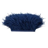 Maxbell 2 Pieces Dyed Ostrich Feather Fringe Trim Ribbon Embellishment Dark blue