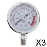 Maxbell 3xRadial Pressure Gauge Air Water Oil Pressure Gauge Hydraulic 1 / 4G 0.6MPa