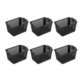 Maxbell 6Pcs Storage Baskets Vanity Organizer Trays for Dorm Document Organizer File Black