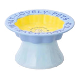 Maxbell Elevated Cat Bowl Modern Easy to Clean Food Container for Kittens Elder Cats Blue