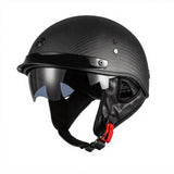 Carbon Fiber, Retro Half Helmet, Lightweight, Men and Women Matte Carbon Fiber 4XL