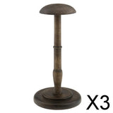 3xVintage Style Wooden Wood Wig Hat Cap Helmet Rack Holder Display Stand