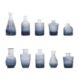 Maxbell 10Pcs Glass Bud Vases Cute Mini Flower Vases for Farmhouse Bookshelf Cabinet Blue