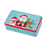 Maxbell Christmas Tin Box Gift Box Cute Case for Christmas Party Favor Holiday Santa Claus Snowman